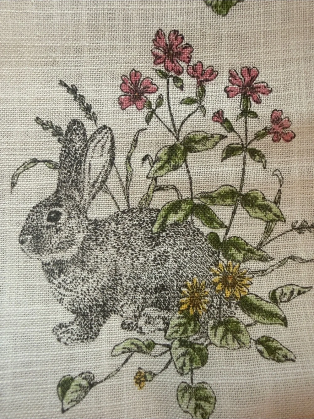 Rachel Ashwell The Farmhouse Bunny Table Cotton Pastel Botanical Rabbit 120 x 80
